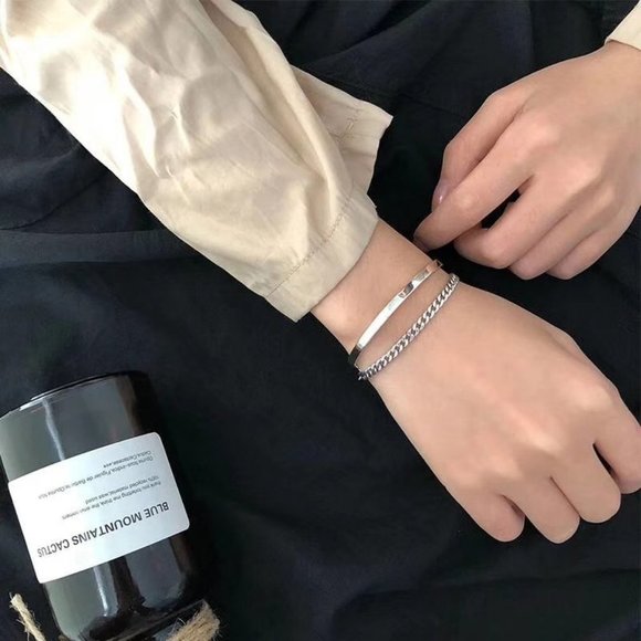 *NEW 925 Sterling Silver Layered Chain Cuff - Picture 2 of 10